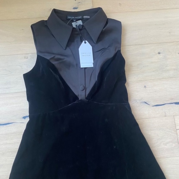 English Factory Black Velvet Mini Dress - Picture 6 of 7